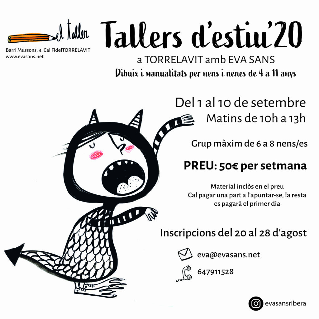 Tallers de setembre al TALLER de l'Eva 1